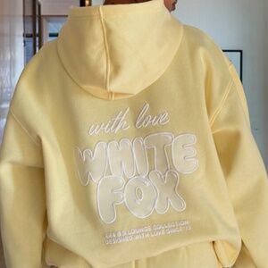 White Fox Boutique light yellow hoodie, size XS/S